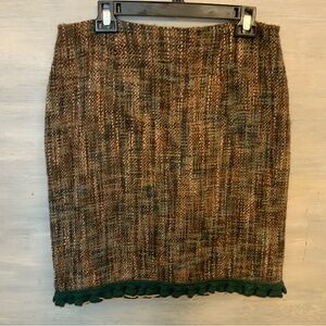 Vintage Teri Jon Knit Wool Multicolor Pencil Skirt Size 10 Good Condition